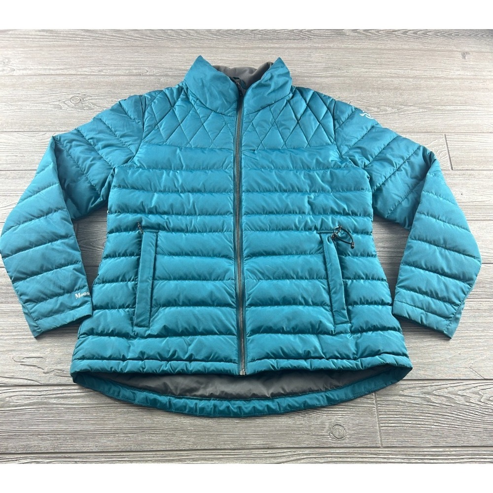Moosejaw Women Puffer Duck Down Feather Filled Ski Jacket Coat Teal Blue Large